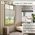 thumbnail image 2 of REGAL ESTATE , 12BOTTLE , Cordless 1.5" Light Filtering Top Down Bottom Up Cellular Shades, 57.5"W x 84"H, Alabaster, Blinds for Indoor Windows, Shades for Bedroom, Living room, 2 of 6