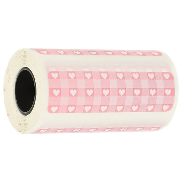DINHEAROM Thermal Printing Papers Pink Adhesive Material Heat Resistant Technology 1 Roll 2x0.6in