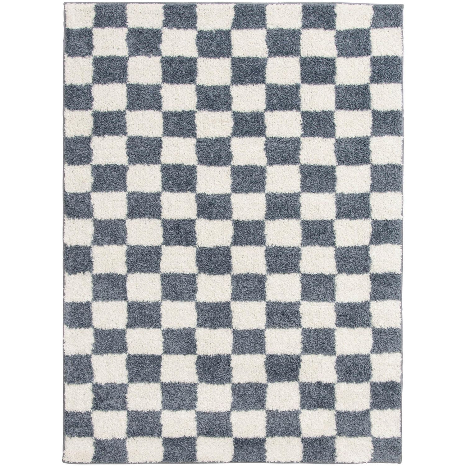 Rug Ease Checkerboard Blue and White area rug