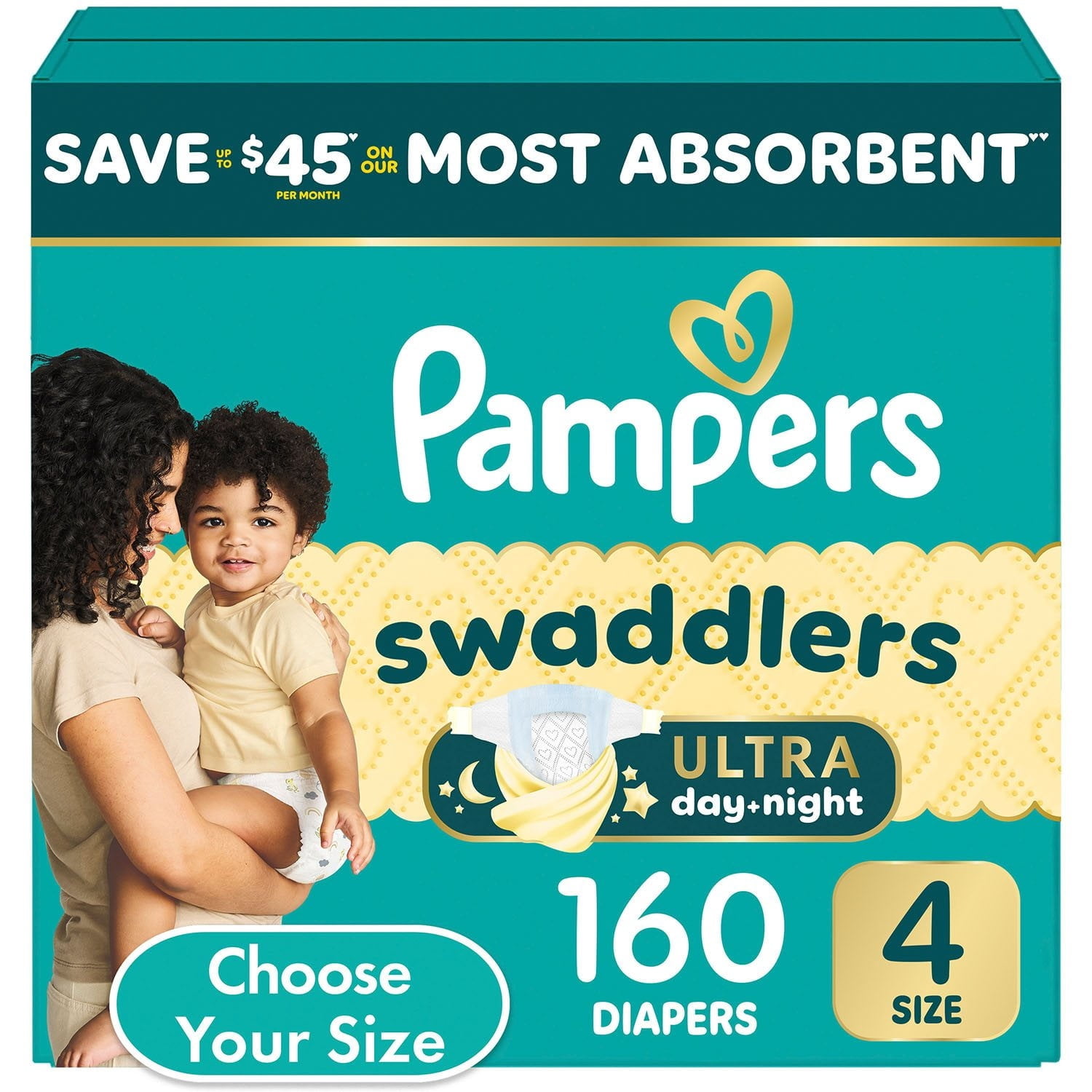 Pampers Cruisers 360 Diapers, Gap-Free Fit, Size 4, 22-37 lbs, 148