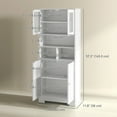 thumbnail image 3 of HOMCOM Armoire de Rangement Moderne pour Garde-Manger de Cuisine avec Portes en Verre Blanc, 3 of 10