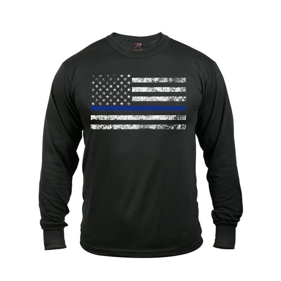 Rothco Long Sleeve Thin Blue Line T-Shirt,M