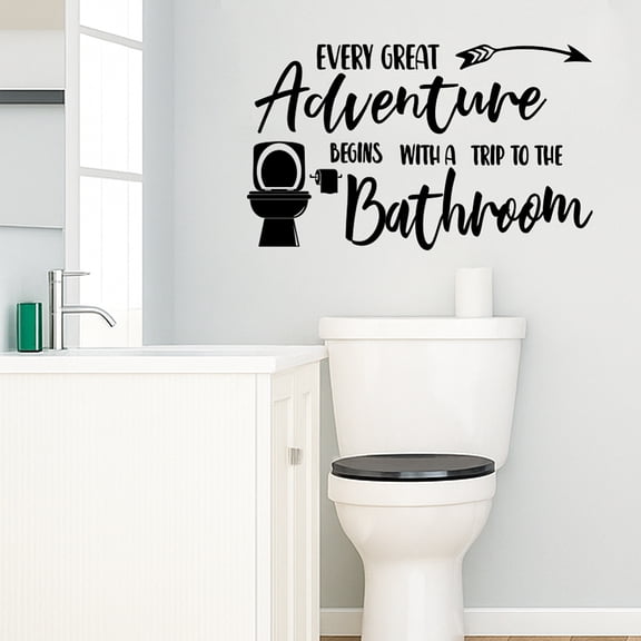Bathroom Wall Decals Inspirational Quotes Wall Stickers A Trip to The Bathroom Walls Art Murals Peel and Stick Black Vinyl Decor