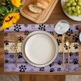 thumbnail image 4 of Purple Brown Placemats Set of 12, Rustic Farmhouse Dog Paw Vintage Placemats for Dining Table, Place Mats for Kitchen Tabletop, Waterproof Wipeable Dining Table Mats Set, 4 of 9