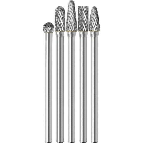 Juego de fresas de carburo Sworker, 5 piezas, vástago de 1/4, longitud total: 4,3 cm