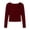 Burgundy, variant on Women's Ribbed Tops Slim Fitted Long Sleeve Y2K Asymmetrical Neck Cropped Tops Casual Trendy Fall Winter Basic Knitted Clothing Brown