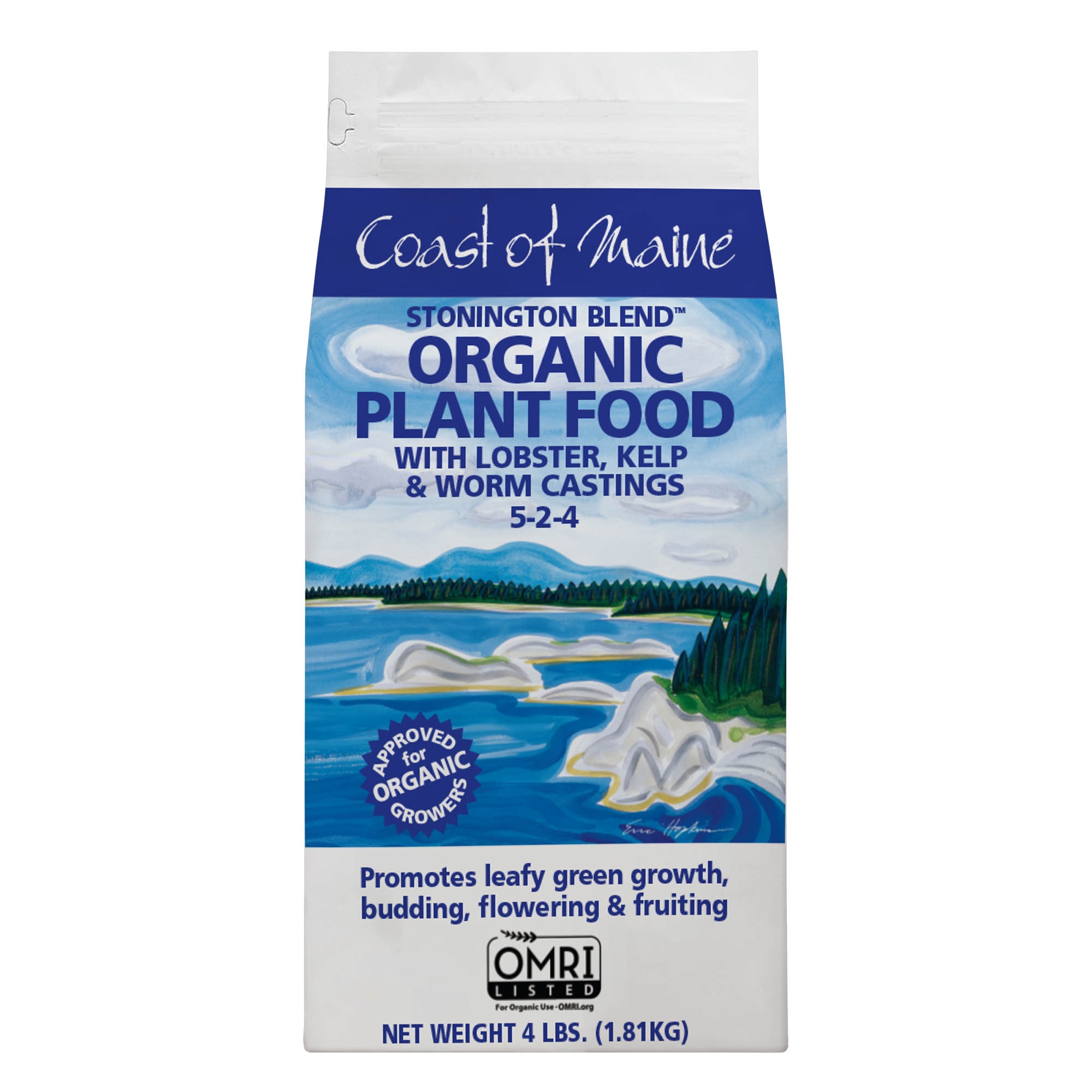 2-pack Coast Of Maine Stonington Blend Organic Plant Food - Lobster, Kelp, Worm Castings - 2 Pack, 4 lbs — Outdoor & Indoor Plant Use, Easy Application