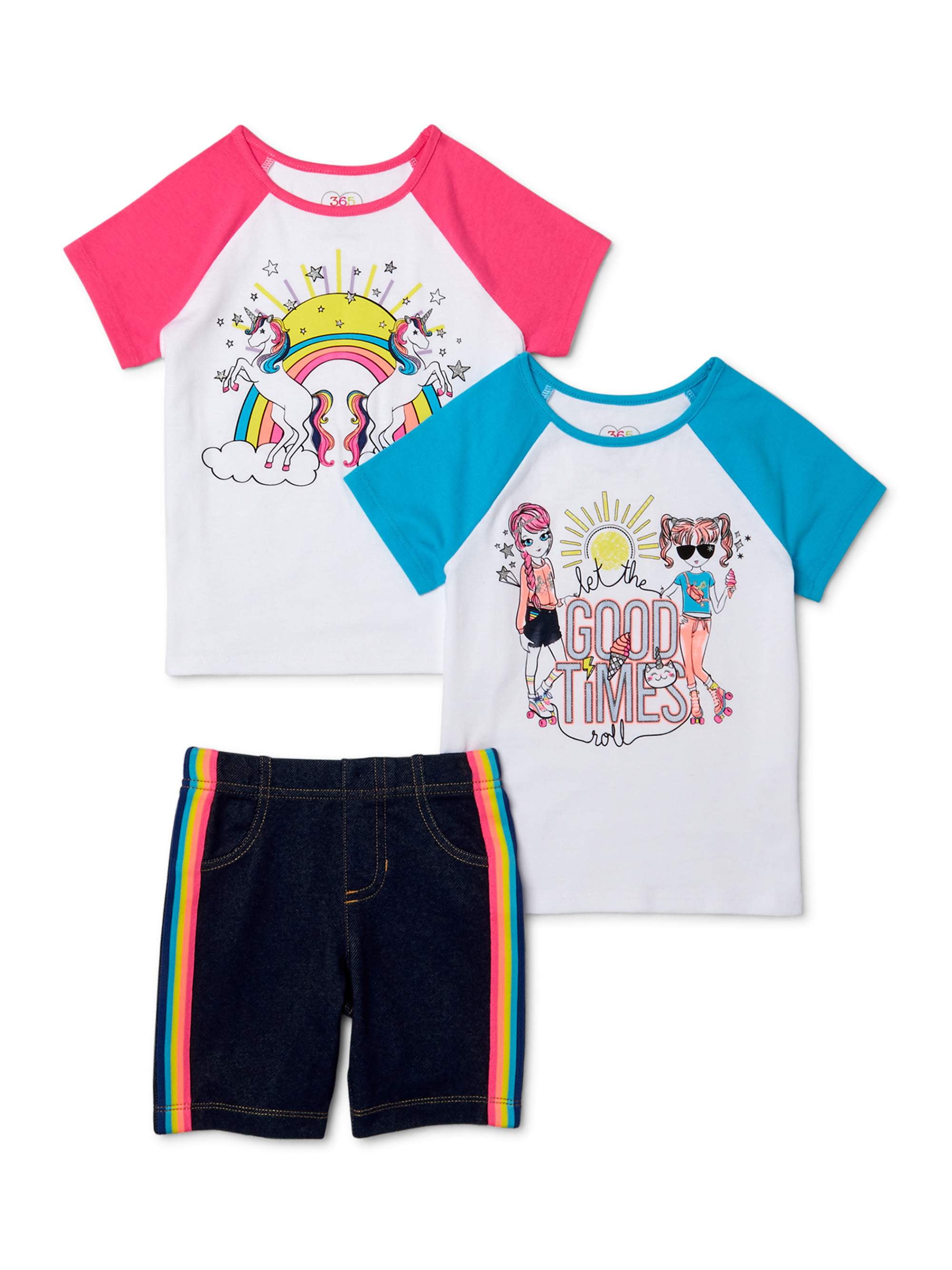 Disney 3-Piece Minnie Mouse Toddler Girls Leggings Pack with T Shirt Scrunchie