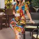 thumbnail image 3 of Disketp Vibrant Picnic Food Spread para Vestido de Manga Corta para Mujeres, Vestidos de Verano para Mujeres, Casual y Holgado para la Playa, 3 of 6