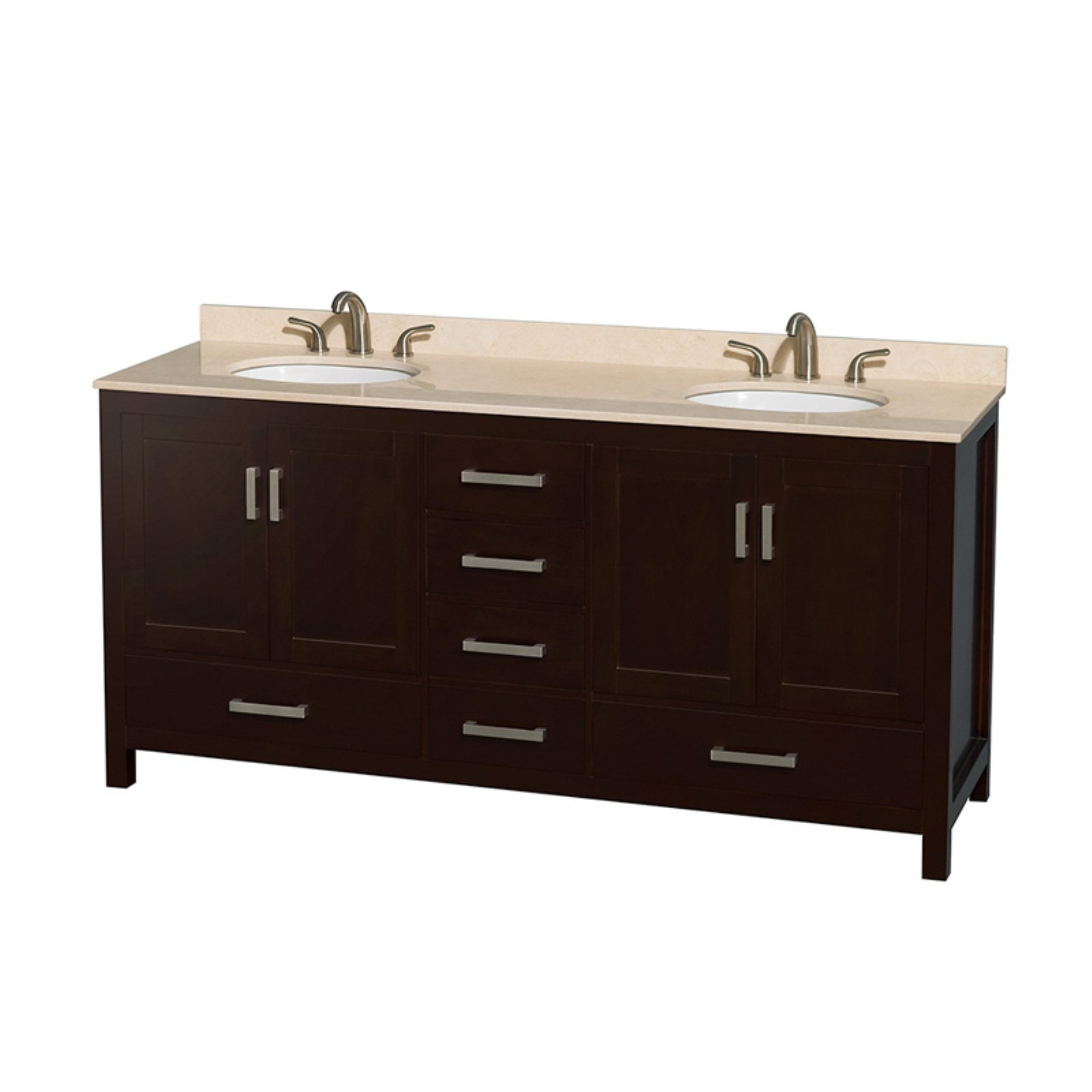 Wyndham Collection Sheffield 72 inch Double Bathroom Vanity in Espresso
