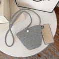 thumbnail image 3 of Fashion Women Hand Woven Pearl Straw Bucket Bag Rattan Bohemia Style Beach Beach Shoulder Bags Handbags, 3 of 4