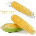 thumbnail image 5 of 12 Pieces Corn Cob Holders and Dish Set,Casewin Transparent Dish Stainless Steel Skewer Needle BBQ Tool and Plastic Corn Tray, 5 of 7