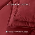 thumbnail image 3 of Mocassi 3-Piece Comforter Set, Down Alternative Box Stitched, Ultra Soft All-Season Bedding with Shams, Plush Cozy Duvet Insert with Corner Tabs - Queen, Burgundy, 3 of 5