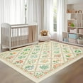 thumbnail image 5 of Modern Area Rugs 5x7 Rug for Living Room Machine Washable Rugs Farmhouse Trellis Area Rug Luxurious Soft Bedroom Decor Non Slip No Shedding Carpet for Dining Room Office 5'x7' Trellis|Beige, 5 of 9