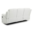 thumbnail image 4 of Contemporary Home Living Padded Arm Channel Tufted Faux Leather Straight Reclining Sofa - 85" -, 4 of 4