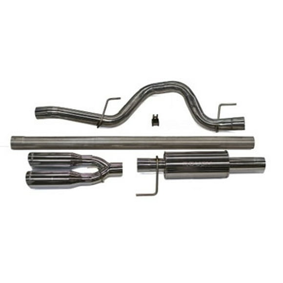 Fits 2011-2014 Ford F-150 Roush Performance Kovington Exhaust System Kit 421248 Exhaust System Kit Cat Back System; 409 Stainless Steel; With Muffler; 3 Inch Diameter; Single Exhaust; Rear Exit