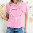thumbnail image 1 of Pisexur Valentines Day T-shirt Top T-shirt à Manches Courtes Imprimé Amour de la Saint-Valentin pour Femmes Haut à Manches Courtes Col Rond Haut/chemise, 1 of 5