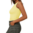 thumbnail image 4 of 2pcs Ladies Solid Color Ribbed Tank Top | Casual Sleeveless Slim Fit Base Layer for Summer, 4 of 8