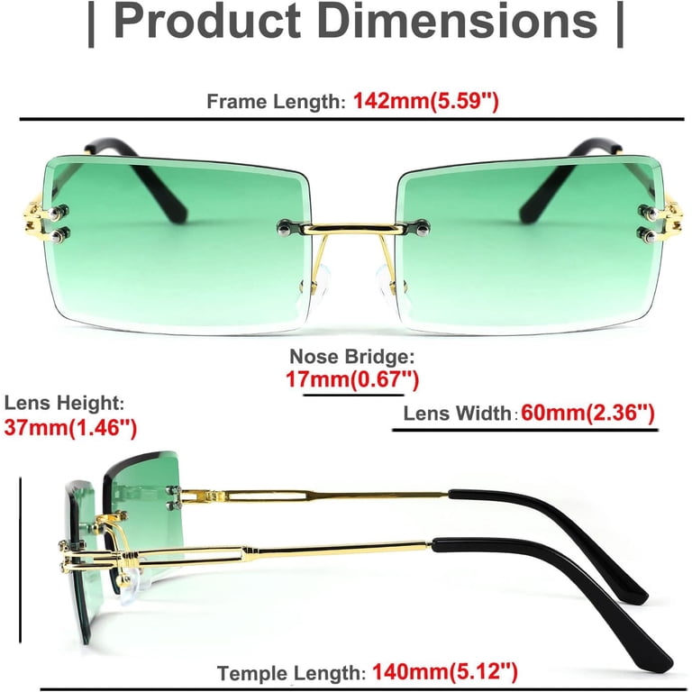 FEISEDY Vintage Rimless Sunglasses Rectangle Frameless Candy  display picture 1