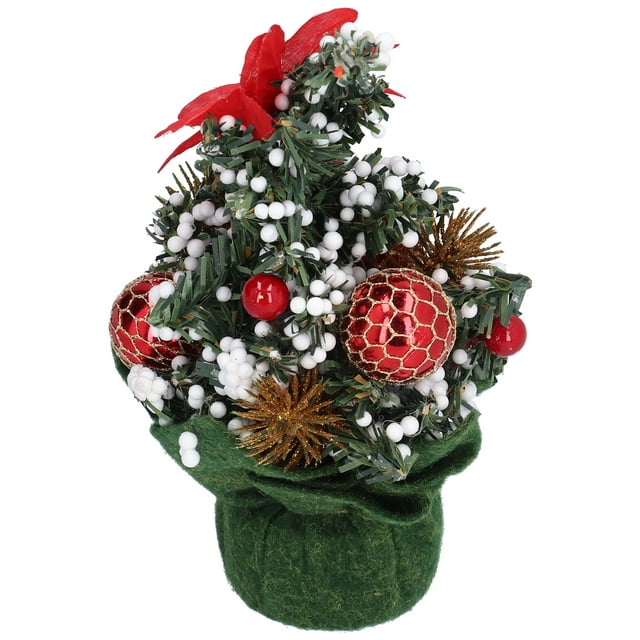 Mini árbol de Navidad artificial, Árbol de Navidad artificial Mini árbol de Navidad artificial Flores de árbol de Navidad Rendimiento lleno de energía Jadeshay A