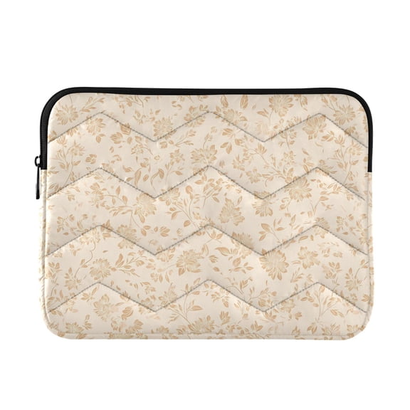 JIALIOU Laptop Sleeve Case with Zipper 13-13.3/15-16 Inch Compatible with MacBook HP Lenovo Dell ASUS Acer, Beige Small Floral Motifs