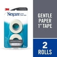 thumbnail image 3 of 3M Gentle Paper Carded Surgical First Aid Tape - Ideal for Securing Gauze and Dressings - Hypoallergic, Natural Latex-free & Breathable Adhesive - Measures 1 in. x 10 yds - 2 Rolls - Pack of 3, 3 of 9