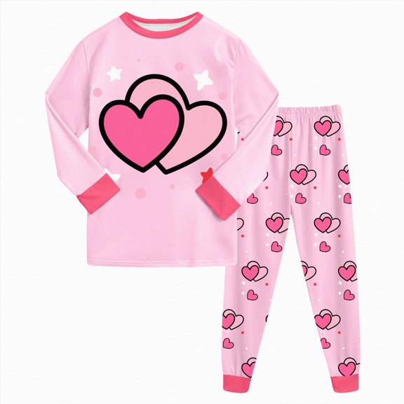 Girls Long Sleeve Top and Pants Pajama Set 6-12 Months 12-24 Months 2t 3t 4t 5t 6t 7t 8t 9t Children(Red,2-3 Years)
