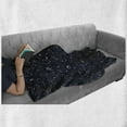 thumbnail image 6 of Blue Sky Soft Flannel Fleece Throw Blanket, Repeating Stars Constellation Galaxy Theme Science Outer Space Print, Cozy Plush for Indoor and Outdoor Use, 70" x 90", Dark Night Blue White, by Ambesonne, 6 of 6