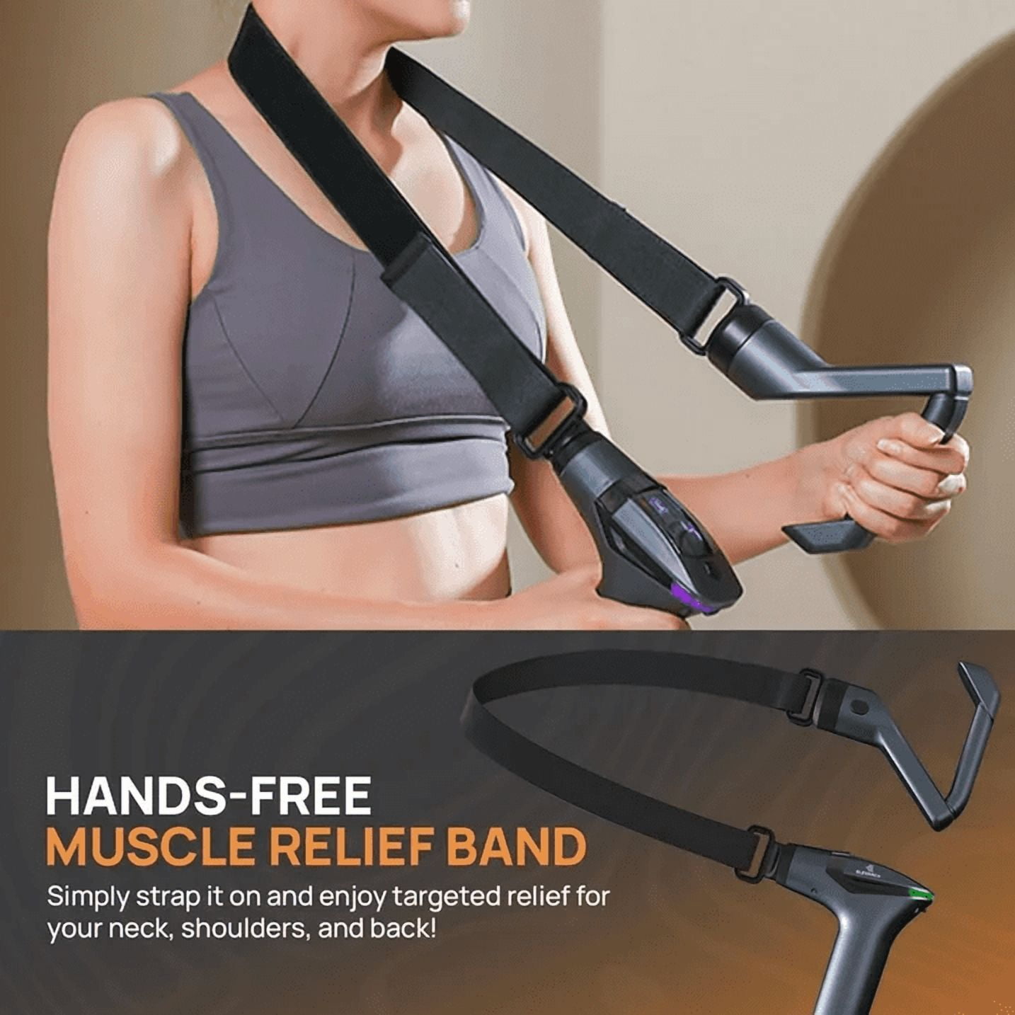 3-in-1 Massage Gun Deep Tissue - Percussion Muscle Massager with Extend Handle, LCD Screen for Neck Back Shoulder Relaxing