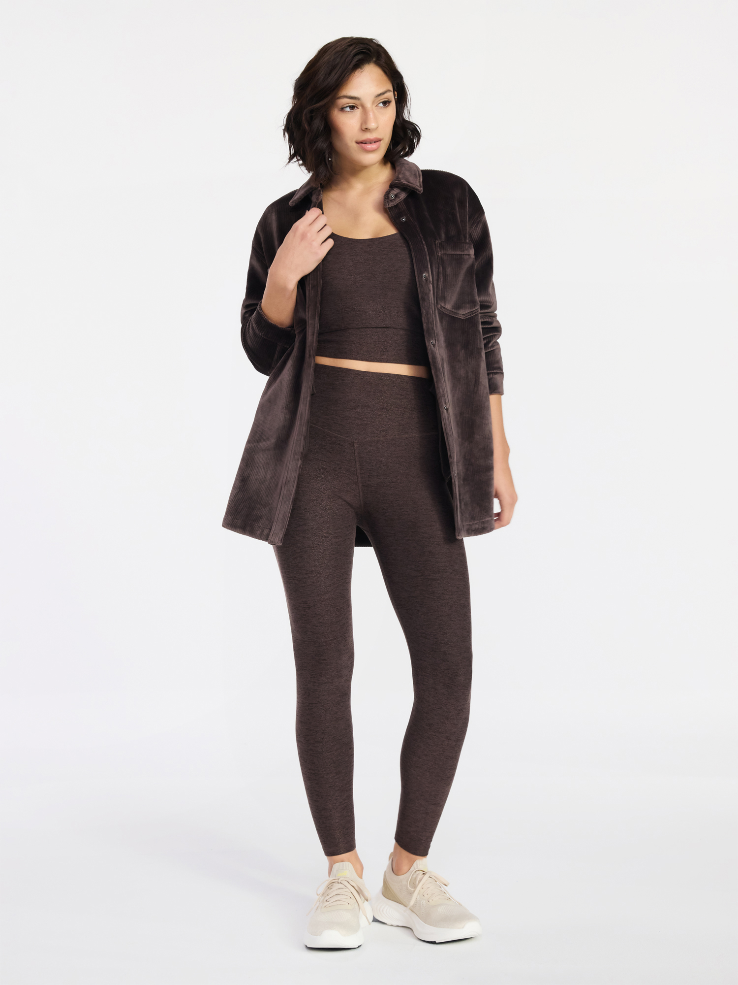 Avia Women's and Women's Plus Cord Velour Shacket, Sizes XS-4X