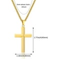 thumbnail image 4 of Beveled Edge Cross Necklace for Men Stainless Steel Chain Cross Pendant Necklace for Men, 4 of 6