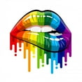thumbnail image 2 of Rainbow Dripping Color Lips Wall Decal Wallmonkeys Peel and Stick Decals for Girls (18 in H x 18 in W) WM502492, 2 of 4