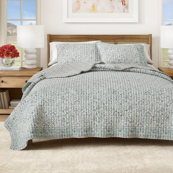 Floral Quilt Set - Lightweight, Soft, All-Season - 2-Piece Reversible Floral Bedding Set (Twin / Twin XL, Cambridge Garden)