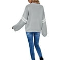 thumbnail image 3 of EYIIYE Women's Heart Print Knitted Pullover Long Sleeve Crew Neck Sweater Tops Valentine's Day Gif, 3 of 5
