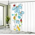 thumbnail image 5 of Ambesonne Cartoon Shower Curtain, Ladybugs Flowers, 69"Wx70"L, Multicolor, 5 of 5