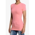 thumbnail image 3 of Women's & Juniors Basic Round Crew Neck Short Sleeve Stretch Cotton Spandex T-Shirts, 3 of 4