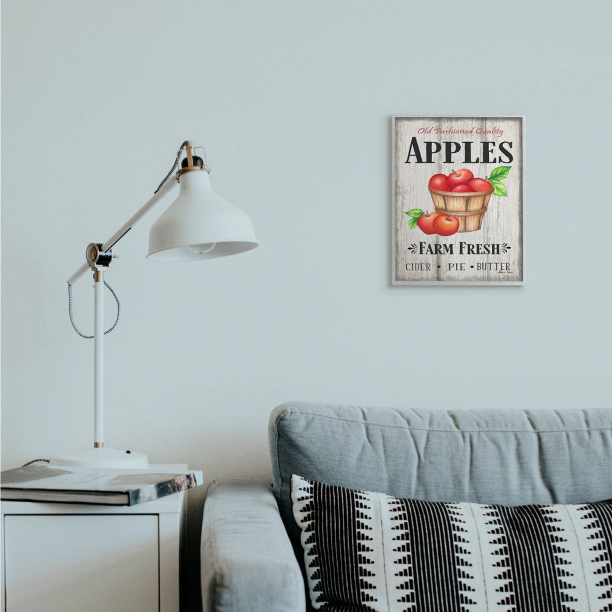 Stupell Industries Rustic Farm Fresh Apple Sign Aged Charm Design by Sheri Hart