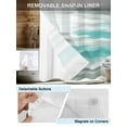 thumbnail image 3 of No Hook Cloth Fabric Shower Curtain with Snap in Liner, Turquoise Gray White Waterproof Shower Curtains Set with See Through Top Window, Country Abstract Ombre Mottled Bath Curtains Shower 60"x72", 3 of 6