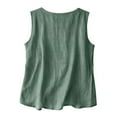 thumbnail image 2 of longantii Cotton Linen Tank Tops for Women Fashion Loose Fit Causal Sleeveless Summer Shirts Crew Neck Gauze Camisole Clothes Army Green L, 2 of 8