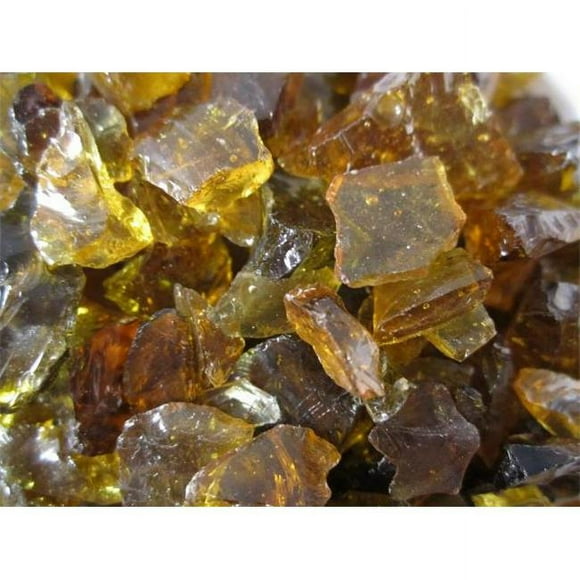 DragonFire Glass DFG10-L012S 10 LB Small Fire Glass, Amber, Recycled, 13.5 x 10 x 4 in, 10 lbs