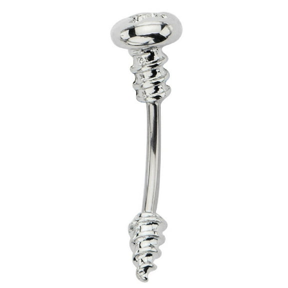 Body Accentz 14G Screw Navel Belly Button Ring Surgical Steel Piercing Jewelry
