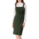 thumbnail image 1 of INSPIRE CHIC Vestido de tirantes con botón decorativo y lazo en la cintura para mujer, color verde oscuro, talla M, 1 of 6