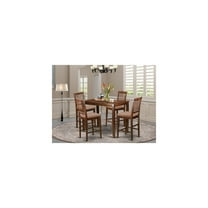 Counter Height Dining Set - 5 Piece Table & Chair Set - Buttermilk & Cherry Finish