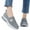 Gray, variant on Tawop Slip Resistant Work Shoes for Women Slip On Casual Flat Breathable Soft Mesh Black Size 5.5