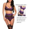 thumbnail image 2 of Conjunto de lencería para mujer con liguero, sujetador sexy y braguita, conjuntos de lencería con aros, 2 of 7