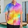 thumbnail image 2 of Mens Summer Colorful Tie Dye Vortex Shirts Button Down Short Sleeve Vintage Hawaiian Shirts with Pocket, 2 of 6