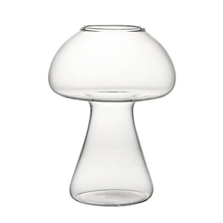 

1pc Mushroom Shaped Cocktail Glass Cup Wine Glass Cup for Bar (Transparent)