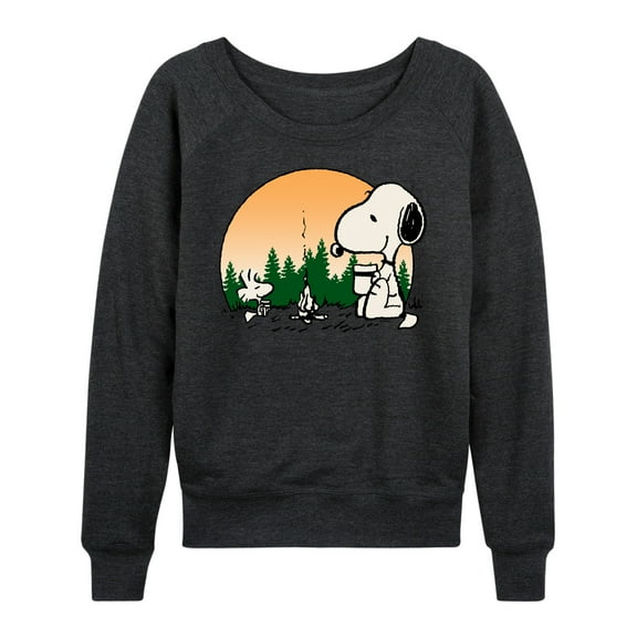 Peanuts - Snoopy and Woodstock Campfire - Women's Lightweight French Terry Long Sleeve Shirt