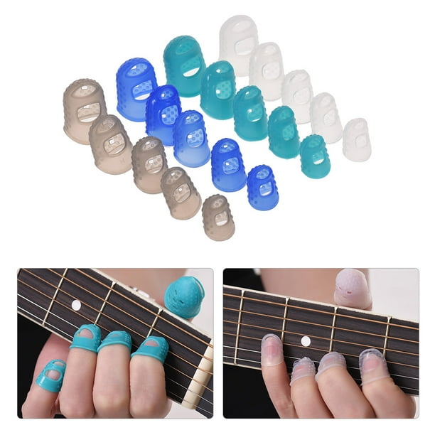 10 pièces Protecteur De Doigts Blanc En Silicone Pour Guitare