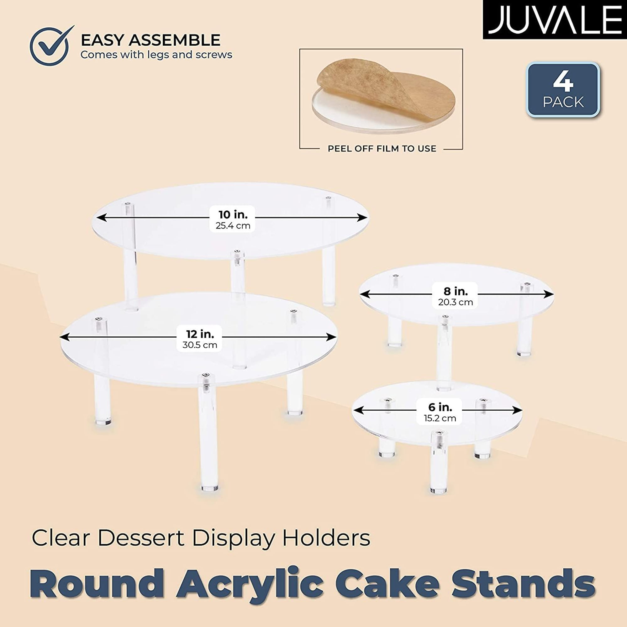 Wiueurtly Half Sheet Cake Pan Silicone Baking Sheets Clear Acrylic Cake  Display Stand Circular Metal Support Shelf 